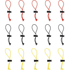 sourcing map 15 Stück elastische Kabelbinder, 15 cm, Mehrzweck-Kabel-Organizer, extra dick, verstellbarer Kabelgurt, Knebelbinder, wiederverwendbar, für Zuhause, Büro, Reisen, Schwarz/Gelb/Rot