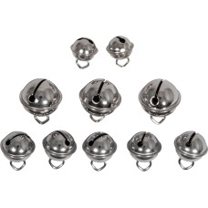 Rayher 25225606 Metalinių varpelių mišinys, sidabriniai, sferiniai, 10 vnt., 11 mm skersmens, 15 mm skersmens, 19 mm skersmens, žiedeliai, kalėdiniai varpeliai, dekoratyviniai varpeliai, varpeliai rankdarbiams