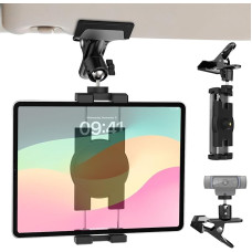 Dosvsi Tablet Holder Car Sun Visor, Metal Vehicle Car Sun Visor Mobile Phone Holder, Sun Visor Clip for iPad Pro 12.9 Air Mini, Galaxy Tab, iPhone, 4-13 Inch Tablets & Mobile Phones, 1/4 Inch Screw