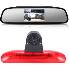 HD naktinio matymo atbulinės eigos kamera 3-iojoje stabdžių šviesoje stabdžių šviesos atbulinės eigos sistema + 4,3 colių LCD galinio vaizdo veidrodis, skirtas 