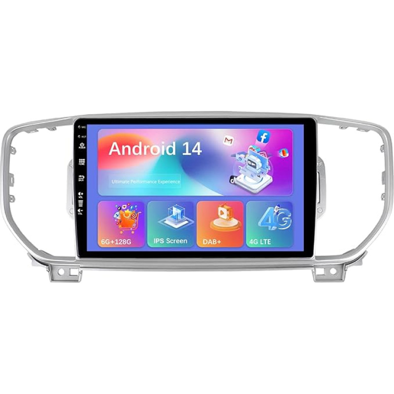 MISONDA [6GB + 128GB] Android 14 automobilinis radijas Kia Sportage 4/KX5 2016-2018-[Integruota DAB+/4G+CarPlay/Android Car/DSP] Kamera + MIC-GPS/Steering Wheel Control/Mirror Link 9 colių IPS