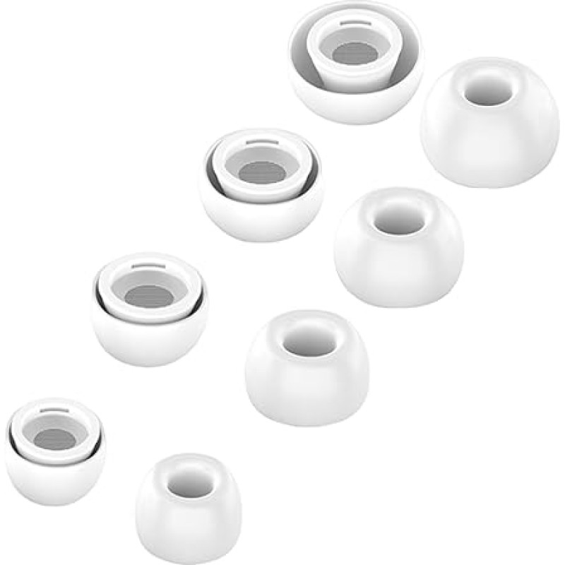 8 x Replacement Ear Plugs Earplugs Ear Pads Silicone Buds Compatible with Dr. DRE Powerbeats Pro Wireless Earphones (White)