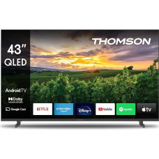 Thomson 43-calowy (108 cm) Telewizor FHD Smart Android TV (WLAN, HDR, Potrójny Tuner DVB-C/S2/T2, sterowanie głosowe, Netflix, YouTube, Prime Video, Disney+) - 43QA2S13-2023