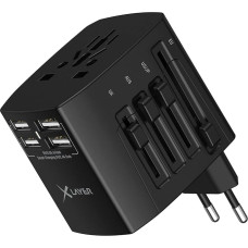 XLayer International Travel Adapter Worldwide Universal USA UK England Australia Socket Adapter for Over 220 Countries Black