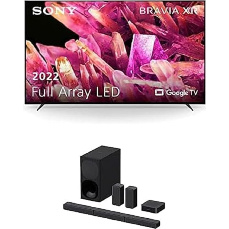 Sony BRAVIA XR-50X90S Full Array LED 4K HDR Google TV HT-S40R 5.1 Channel Soundbar, Black