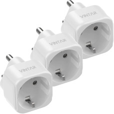 VINTAR 3PC Germany to India Travel Adapter, India Outlet Adapter, EU to India Travel Adapter for India, Sri Lanka, Nepal, Congo Travel Adapter Type D