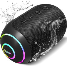 RIENOK Bluetooth Speaker LED Bluetooth 5.3 Small Portable Music Box Stereo Wireless Box with 10 Hours Playtime IPX7 Waterproof TF Card