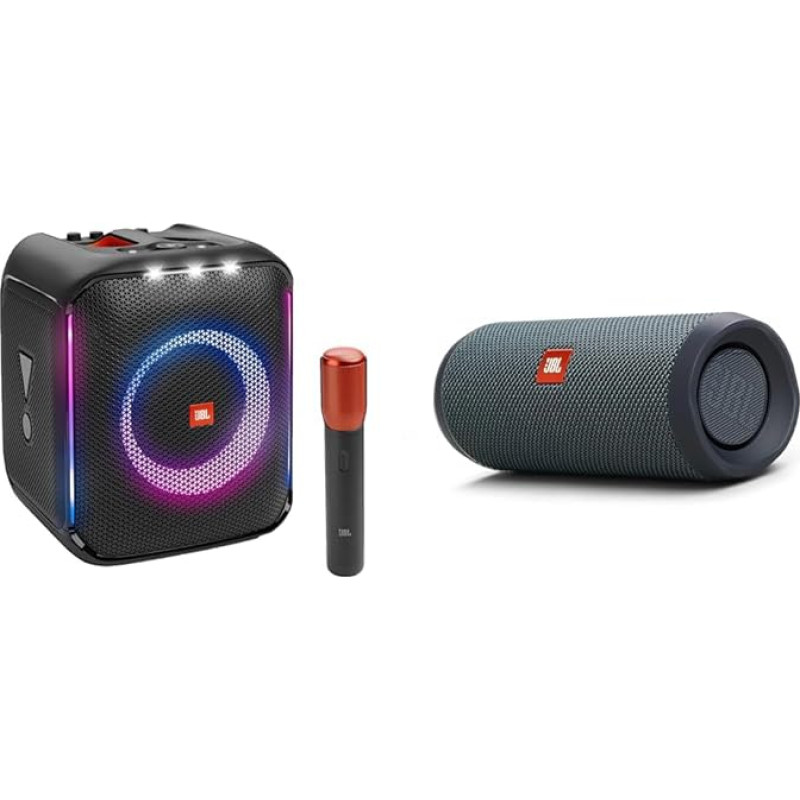 JBL PartyBox Encore - Portable Party Speaker for Indoor and Outdoor & Flip Essential 2 - Portable Bluetooth Speaker with Rechargeable Battery