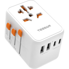 TESSAN 100 W GaN Travel Adapter Worldwide USB C, Fast Charge USB C Adapter, Power Adapter with 3 USB C and 2 USB A, Travel Plug for USA, UK, Italy, Thailand, Canada, Japan, Australia, Socket Adapter