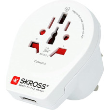 SKROSS World to UK USB Charger: Reiseadapter für Reisen in Länder, die den britischen Standard verwenden; inklusive integriertem USB-Port (2100 mA)