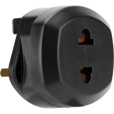 Intirilife 4 x socket adaptor, power adapter, travel plug, black, Socket adaptor