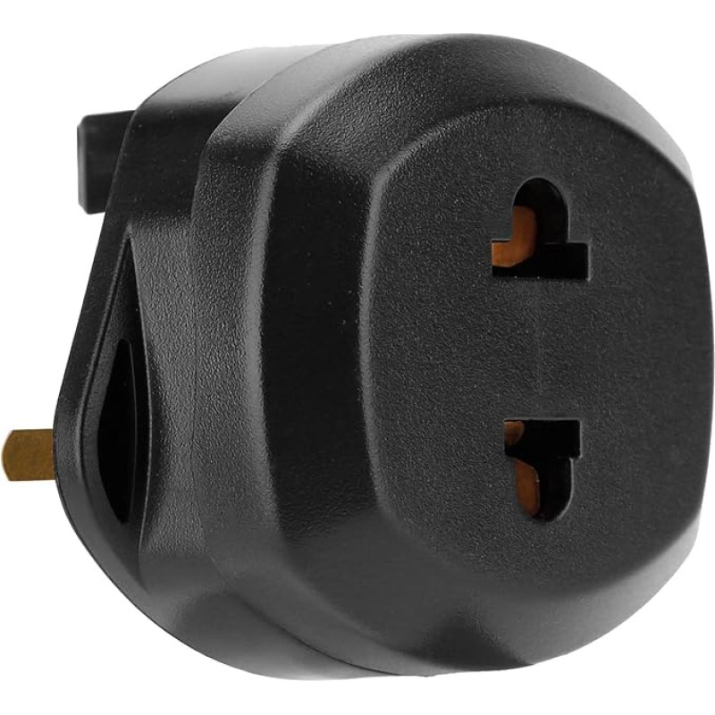 Intirilife 4 x socket adaptor, power adapter, travel plug, black, Socket adaptor