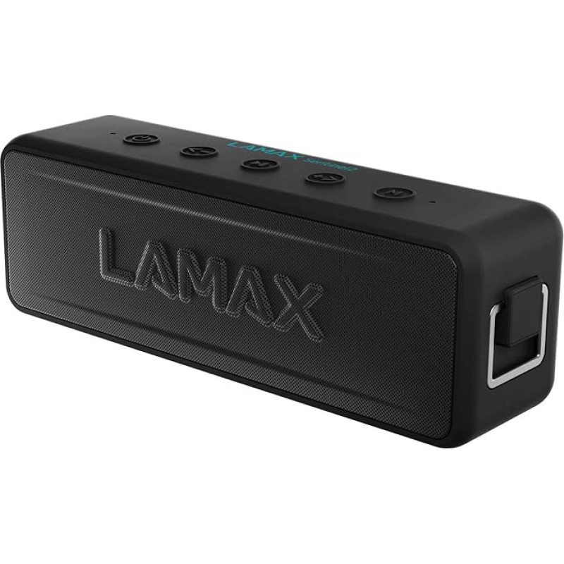 LAMAX Sentinel2 Bluetooth Speaker 5.0, 20 W, Super Sound, Portable Wireless Bluetooth Box with IP67 Waterproof, up to 24 Hours Operating Time, Wireless Function, MicroSD, USB-C and 3.5 mm Jack