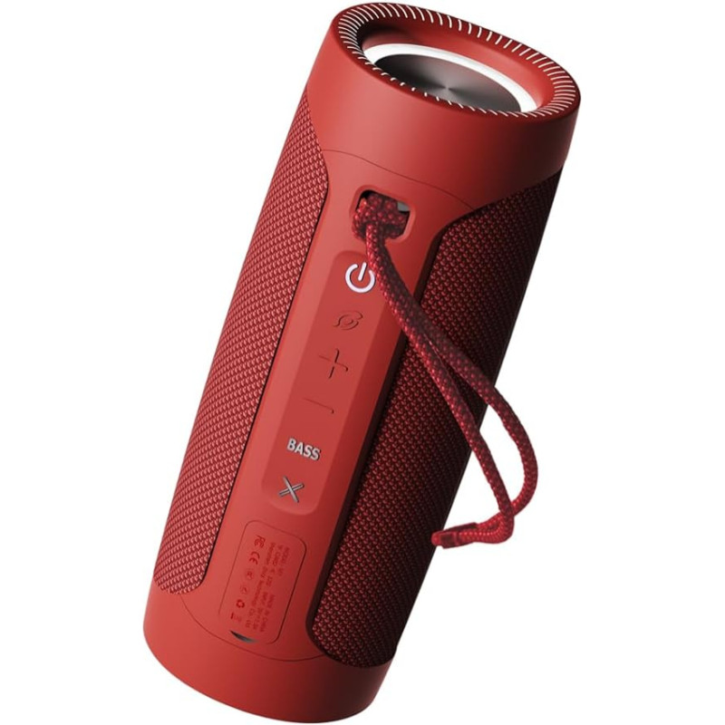 maio Bluetooth Speaker, Portable Wireless Speaker with 30 W Stereo Sound, Active Extra Bass, IP67 Waterproof, 15H Battery, TWS Double Pairing, Music Box Bluetooth for Outdoor Camping - Red