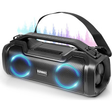 Duronic BX48 Portable Bluetooth Speaker, Wireless Boombox with RGB Lights, IPX5 Splashproof, Extreme Sound, 4.5 Hours Playtime, AUX/USB/TWS Compatible, MicroSD up to 32GB