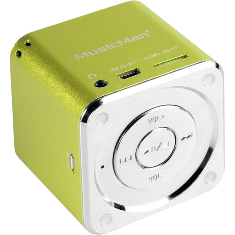 Musicman Technaxx Mini 3W Grün tragbarer Lautsprecher (1-Weg, 3 Watt, 150-18000 Hz, 4 Ohm, 10% verkabelt), 3529