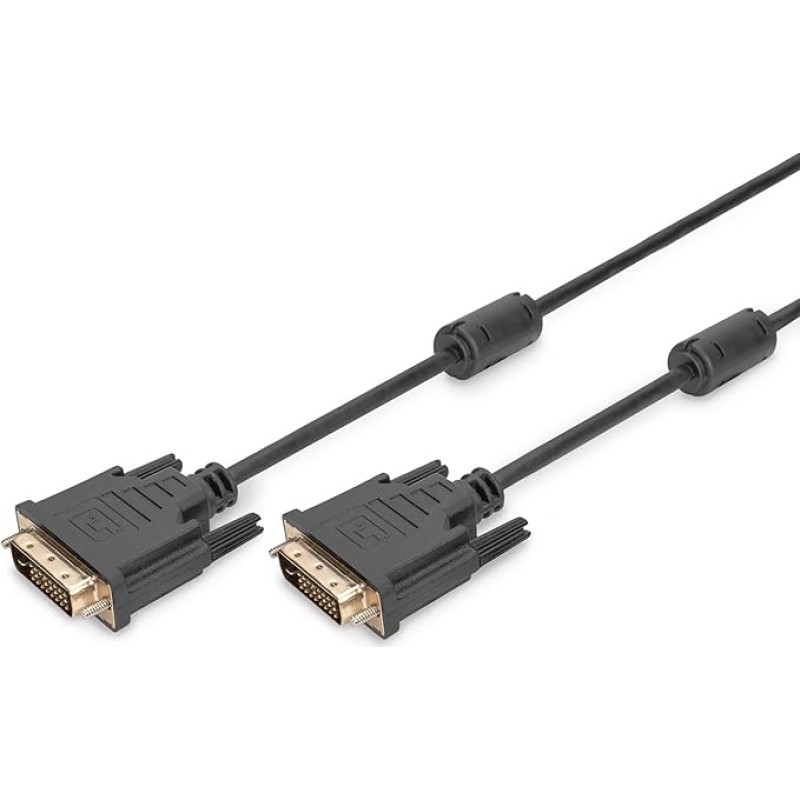 Digitus AK-320101-100-S 10m DVI(24+1) Male - DVI(24+1) Male DVI Connection Cable with Ferrite - Black