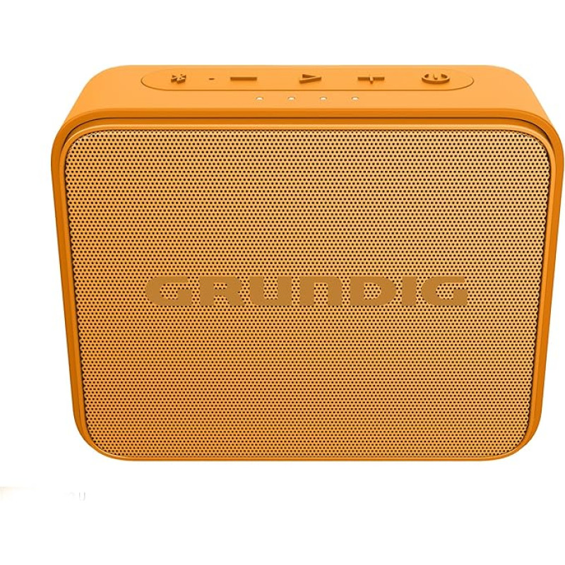 Grundig GBT Jam Orange Bluetooth Speaker, Soundbox, 3.5 W RMS, Bluetooth 5.0, up to 30 m Range, Up to 30 Hours Battery Life, Power Bank Function, Hands-Free Function, Waterproof, Orange