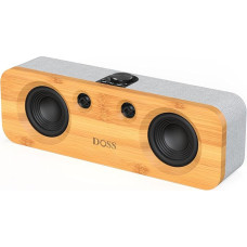 DOSS SoundBox H200 Speaker with 50 W Powerful Sound, Booming Bass, Dual DSP Technologies, 35H Playtime, Classic Design with Sustainable Materials, 2.1 Sound Channel, Home Speaker for