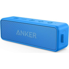 Anker SoundCore 2 Bluetooth Speaker with Dual Bass Driver, 24h Playtime, Upgraded IPX7 Waterproof with Built-in Microphone, Wireless Speaker (Black) (Refurbished)