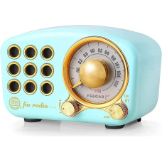 Radio Feegar Retro Bluetooth Speaker, Vintage FM Radio with Old-Fashioned Classic Style, Strong Bass Amplification, Loud Volume, F Card Slot and MP3 Player AUX Operation, MicroSD Card (Blue)