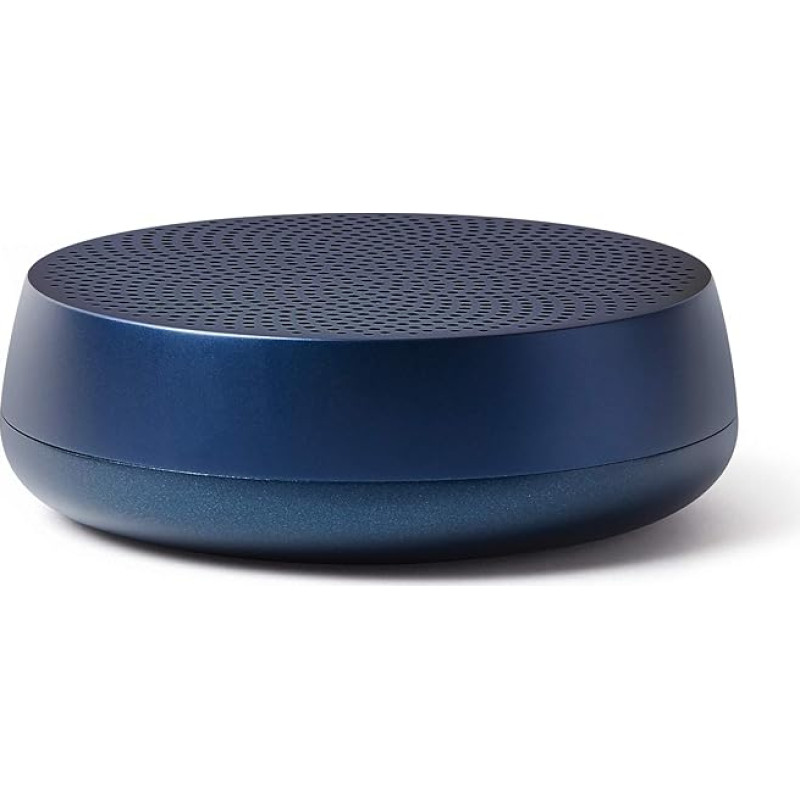 Lexon Mino L - Skin Parleur Compatible Bluetooth 5W, Rechargeable, Mains Libres, USB-C - Aluminium/Blue Foncé