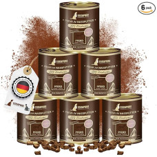 Escapure Adult Wet Horse Food 6 x 800 g konservų dėžutė - 88 % grynos žirgų mėsos ėdalas šunims - konservų dėžutė arkliams be priedų - papildomas pašaras suaugusiems šunims be grūdų