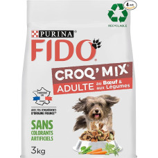 FIDO Croq Mix Adult | Jautiena ir daržovės | Sausas maistas suaugusiems šunims | Krepšelis x 3 kg