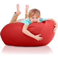 Aiire Gaming Bean Bag Children Boys with Filling - Seat Cushion, Floor Cushion - Sofa Couch for Cuddly Corner Children's Room Ideas - Bean Bag, Children's Armchair, Baby Sofa, Red