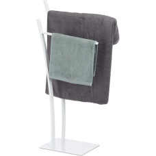 Relaxdays, White Towel Stand with 2 Rails Freestanding Towel Rail Square Bath Towel Holder HBT 88 x 43 x 24 cm Standard