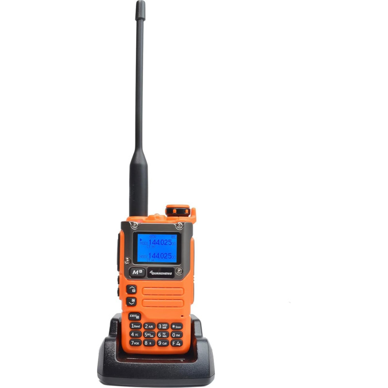 QUANSHENG UV-K6 radijo stotis 5W Walkie Talkie ilgo nuotolio įkraunama rankinė radijo stotis suaugusiesiems Policijos radijo stotis su FM, NOAA, C tipo įkrovimo funkcija, 200 kanalų (UV-K6)