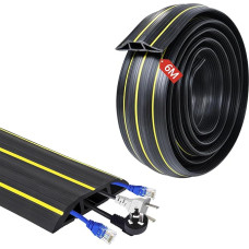 Floor Cable Bridge, Floor Cable Duct, Outdoor Cable Bridge, Flexible PVC Floor Cable Protection for Families, Offices, Studios (6 m)
