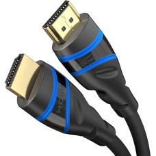 KabelDirekt - 2 m - 8K HDMI 2.1 itin didelės spartos HDMI kabelis, sertifikuotas (48G, 8K @60Hz, naujausias standartas, oficialiai licencijuotas ir patikrintas, kad būtų užtikrinta nepriekaištinga kokybė, optimalus PS5/Xbox, mėlynas/juodas)