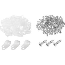 QUARKZMAN R-Typ Kabelclip Drahtklemme, 16mm 0,63 Zoll Nylon Schraubbefestigung Kabelbinder Clips mit Schrauben Weiß für Kabelmanagement Packung mit 200 Stück