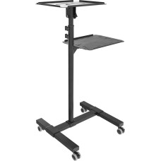 RICOO Beamer Ständer Stativ mit Rollen Höhenverstellbar CZ0800 Ständer für Projektoren Beamerständer Standfuß bis 10 Kg je Ablage Regal Laptoptisch Mobile Notebook Halterung Stand