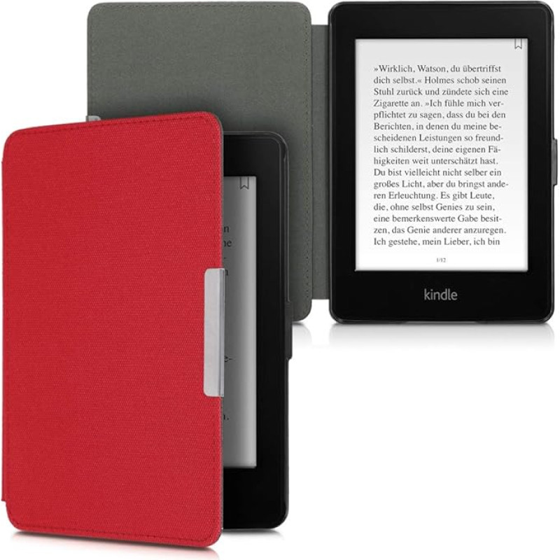 kwmobile Amazon Kindle Paperwhite Nylon eReader Protective Cover Case for Amazon Kindle Paperwhite (for Models up to 2017) Red