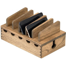 KIRIGEN Wooden Cable Management Box Cable Organizer Hide Power Strip Electrical Plug Desk Cable Station Protection