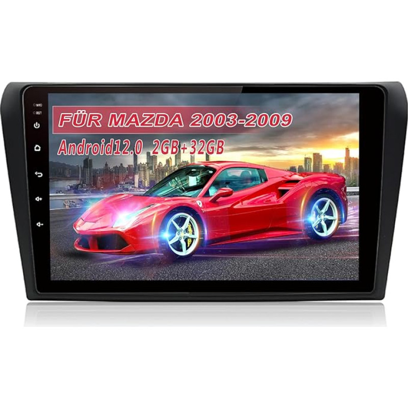 AWESAFE Android Car Radio for Mazda 3 2003-2009 Android 12 Radio with Navigation Carplay Android Car Bluetooth Supports Bluetooth FM DAB+ WiFi WLAN USB SD