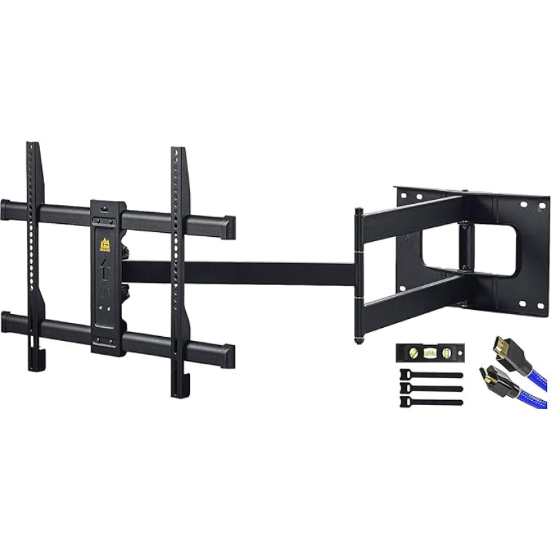 FORGING Mount TV sieninis laikiklis Pasukamas pakreipiamas televizoriaus laikiklis 37-80 colių plokščiam ir lenktam televizoriui iki 50 kg, TV sieninis laikiklis su 109 cm ilgio šarnyrine svirtimi Max. VESA 600 x 400 mm