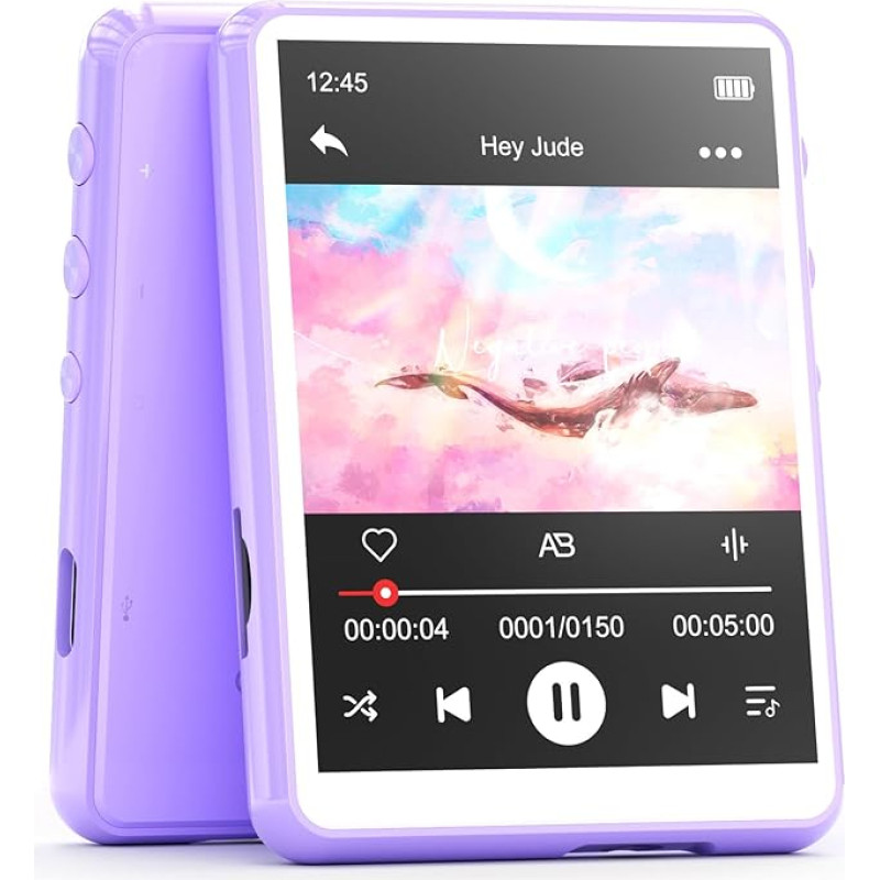 MECHEN Bluetooth 5.3 MP3 Player with Touch Screen, 64GB MP3 Player with Speaker, HiFi Sound, FM Radio, Music, Video, E-Book, Voice Recorder, Includes Protective Case