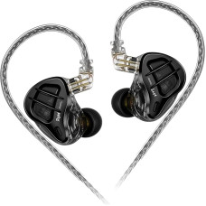 KZ ZAR HiFi ausinių monitoriai 1DD 7BA hibridinio vairuotojo ausinės IEM su sidabruotu nuimamu kabeliu 2PIN muzikantams, dainininkams, audiofilams (be mikrofono)