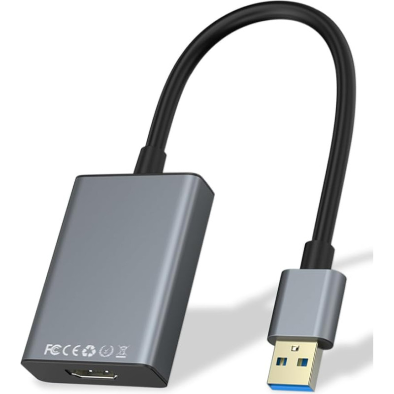 USB ir HDMI adapteris, USB 3.0/2.0 ir HDMI adapteris, HD 1080P garso ir vaizdo grafikos kabelis, suderinamas su 