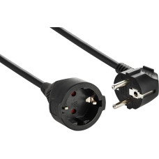 Electraline 101548 Garden Earthing Contact Extension 25 m Cable White Plastic Cable IP20 / Extension Cable with Child Safety Lock / Schuko Extension, Black, 25 m