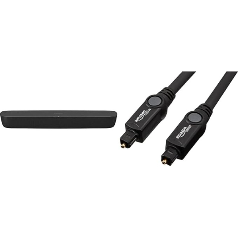 Panasonic SC-HTB200EGK 2.0 Soundbar for TV (Dolby Soundbar, Bluetooth, HDMI, 80 Watt RMS, Small Soundbar) Black & Amazon Basics Toslink Optical Digital Audio Cable, 1.83 m