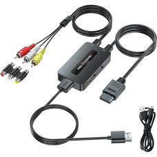 Kirolle 2 in 1 RCA / N64 į HDMI dviejų režimų keitiklis, palaiko 4:3/16:9 kraštinių santykį, AV Composite RCA į HDMI, HDMI kabelis, skirtas N64