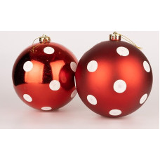 60mm/18pcs Kalėdų Baubles Shatterproof Raudona balta Polka Dot Kalėdų eglutė ornamentai kamuolys ornamentai Baubles Kalėdų dekoracijos atostogų dekoracijos Shiny Matte Glitter