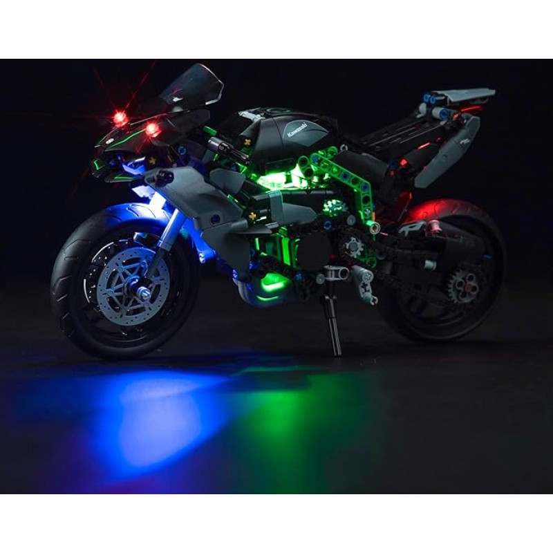 PIPART LED-Licht-Set für 42170 Kawasaki Ninja H2R Motorrad, nur Licht-Set, Modell nicht im Lieferumfang enthalten.