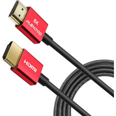 Plehood 8K HDMI 2.1 kabelis 1,5 m Plonas HDMI į HDMI 48Gbps itin plonas kabelis 8K@60Hz 4K@120Hz, dinaminis HDR, eARC, Dolby Vision, suderinamas su GH5S, NS, 8KUHD TV, PS5, 1,5 m