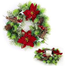 Weihnachtskränze 11 Zoll Künstliche Kränze für Fenster, Innen, Außen, Kamin und Wanddekoration Namų Kalėdų dekoracijos Xmas Ornament