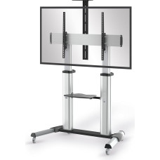 CONECTO LM FS03G Profesionalus televizoriaus stovo pagrindas plokščiaekraniams LCD LED plazminiams televizoriams, reguliuojamas 55-100 (13/254 cm, iki 80 kg) Max. VESA 1000x600 mm - aliuminio pilka/juoda